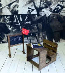 AHŞAP OKUL SIRASI VE TAHTA