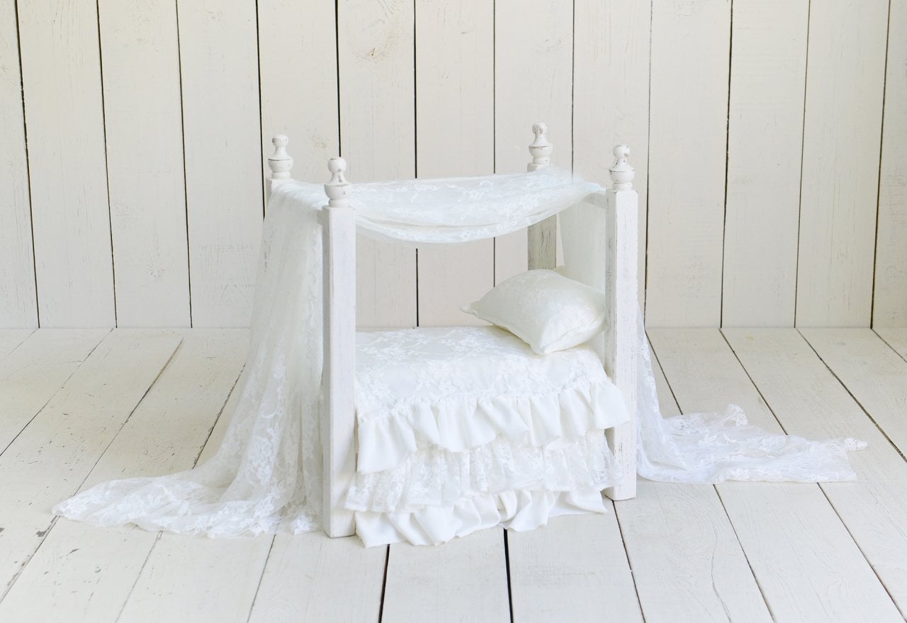 AHŞAP DANTEL PRENSES YATAK SETİ