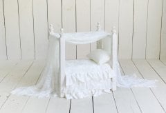 AHŞAP DANTEL PRENSES YATAK SETİ