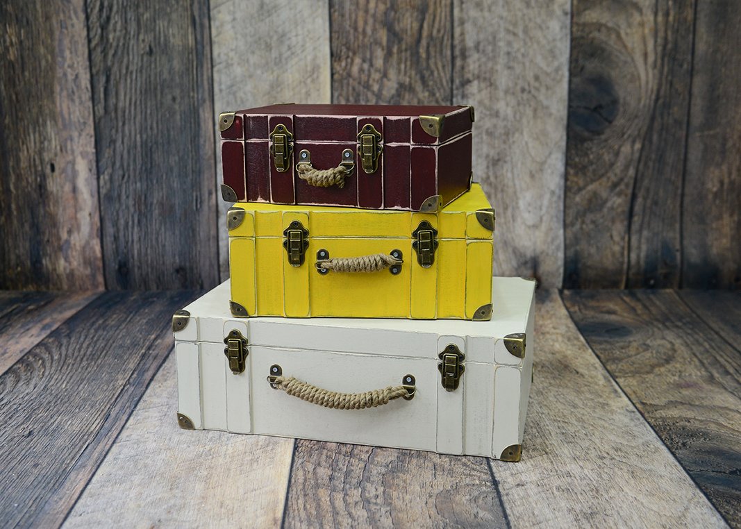 AHŞAP 3LÜ BAVUL SETİ