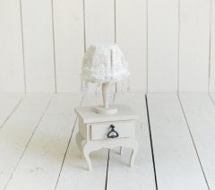 AHŞAP KOMODİN SEHPA MİNİ ABAJUR