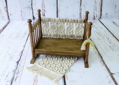 AHŞAP MAKROMELİ YATAK CEVİZ