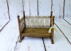 AHŞAP MAKROMELİ YATAK CEVİZ