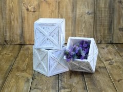 AHŞAP KÜP BEYAZ 3 ADET