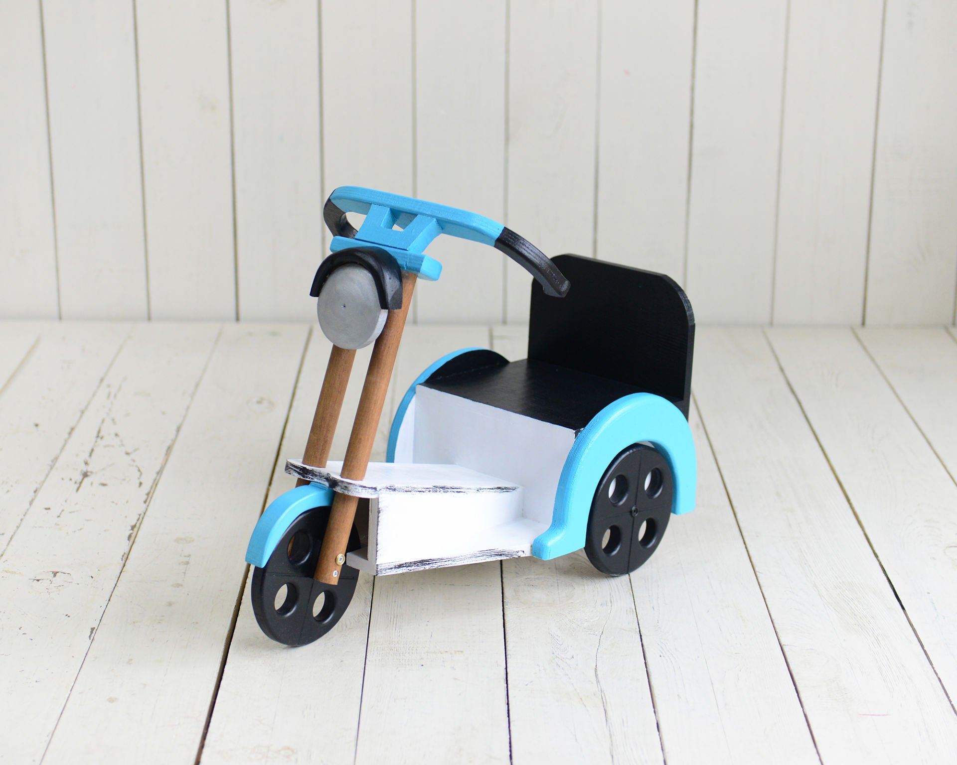 AHŞAP MOTOSİKLET (MOTOR) MAVİ