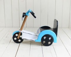 AHŞAP MOTOSİKLET (MOTOR) MAVİ