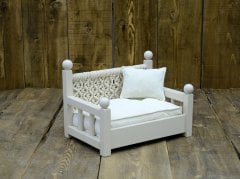 AHŞAP MAKROMELİ YATAK KOLTUK MİNDER DAHİL