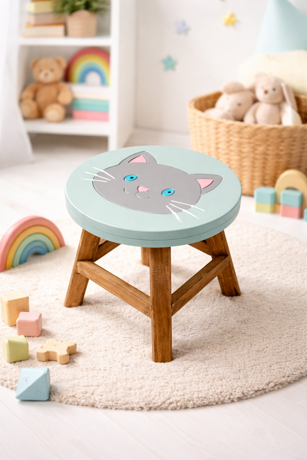 AHŞAP TABURE SANDALYE KEDİ