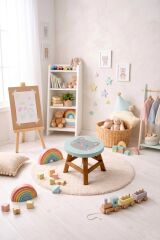 AHŞAP TABURE SANDALYE KEDİ