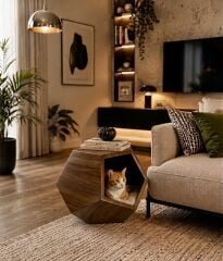 AHŞAP KEDİ EVİ YATAĞI