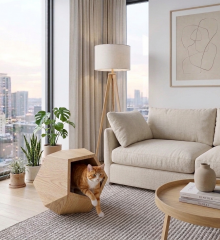 AHŞAP KEDİ EVİ YATAĞI