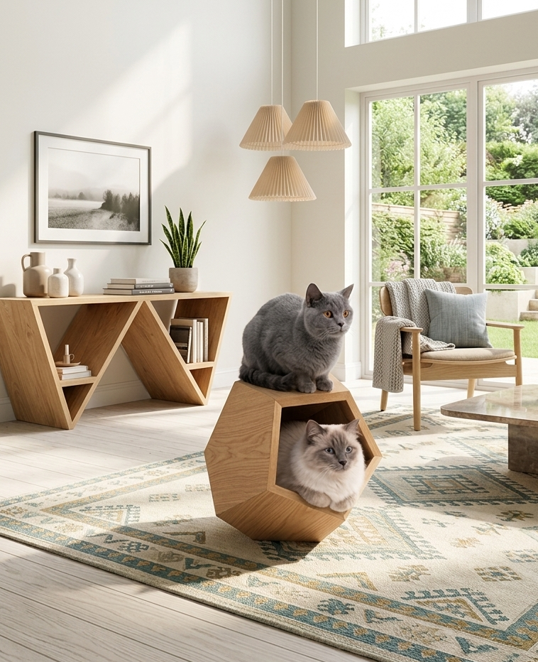 AHŞAP KEDİ EVİ YATAĞI