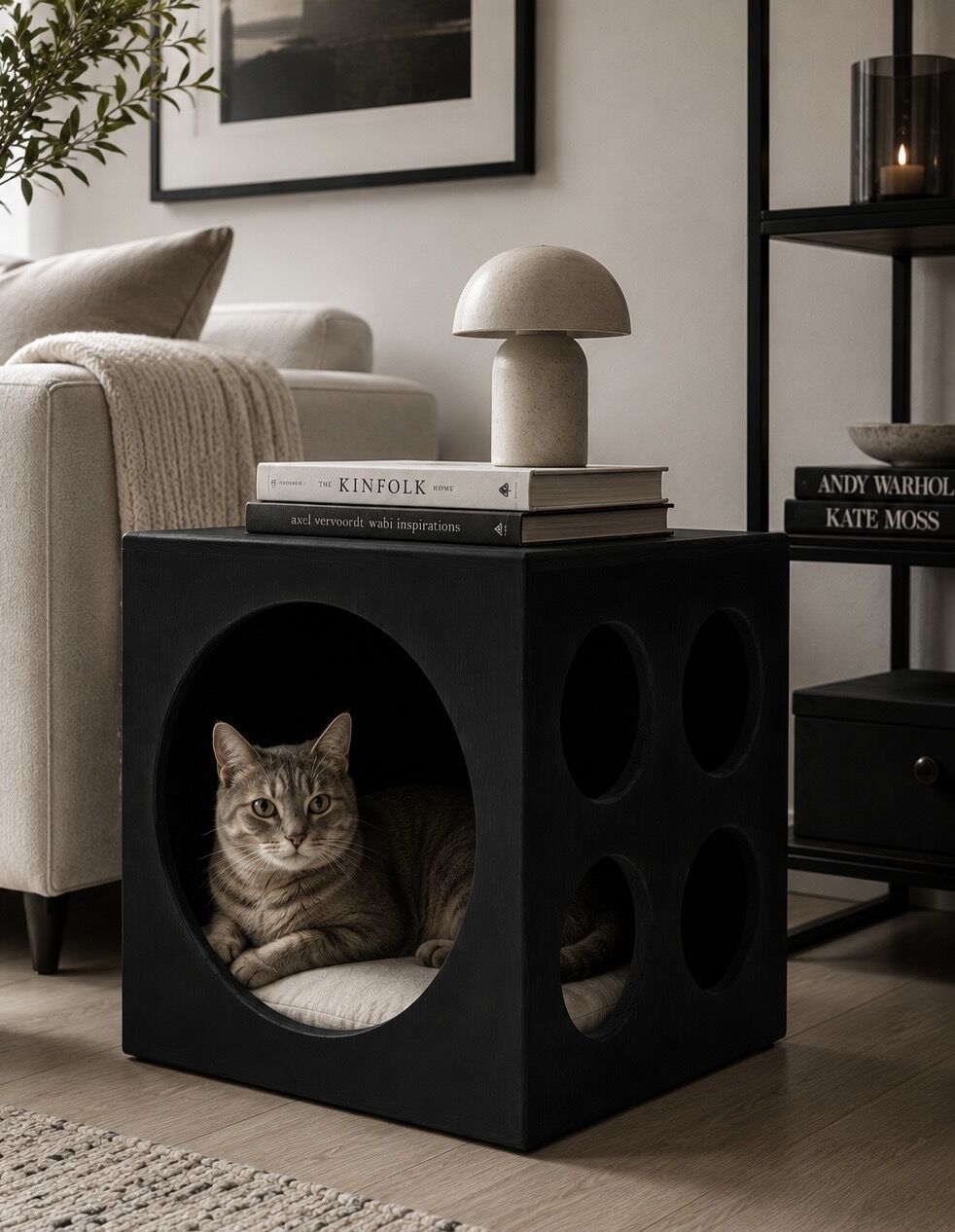 AHŞAP KEDİ EVİ YATAĞI