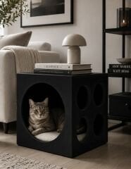 AHŞAP KEDİ EVİ YATAĞI