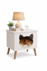AHŞAP KEDİ YATAĞI KOMODİN