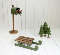 AHŞAP KIZAK POSTA KUTUSU 3LÜ ÇAM AĞACI