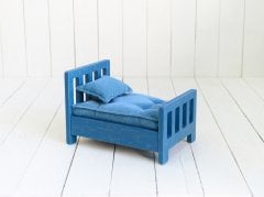 AHŞAP YATAK MİNDER MAVİ