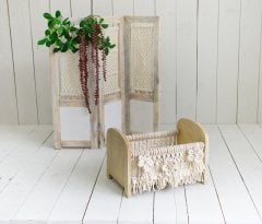 AHŞAP MAKROME ÖRGÜ PARAVAN YATAK