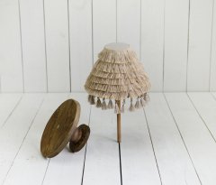 AHŞAP PASTA STANTLI ABAJUR